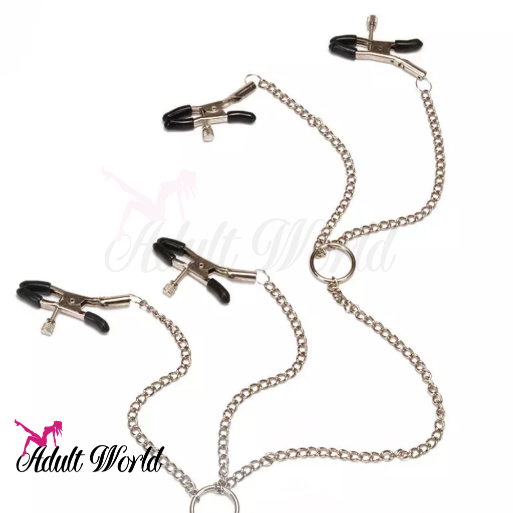 Four Linked Chain Nipple Clamps - INTIMATE