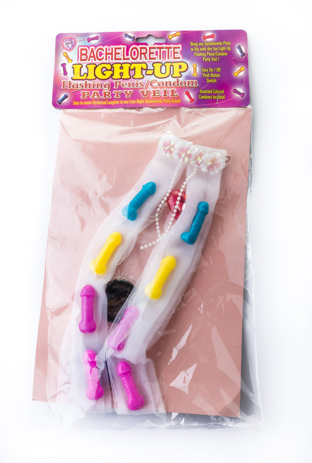 Bachelorette Light-Up Flashing Penis Party Veil - INTIMATE
