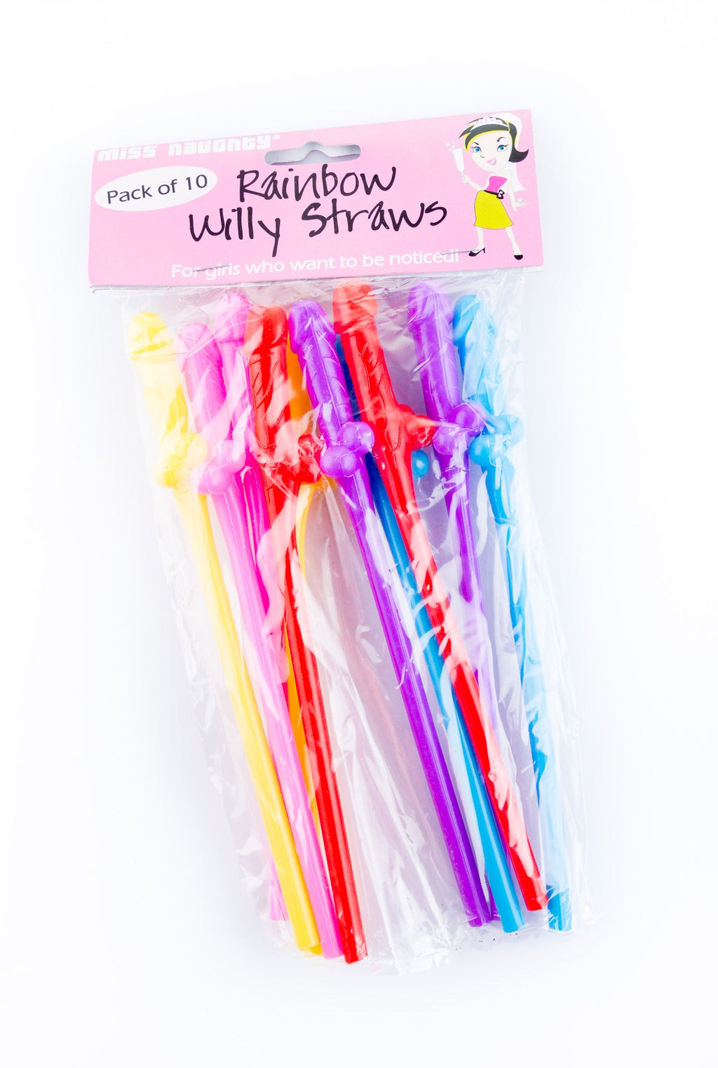 Miss Naughty 10 Rainbow Willy Straws
