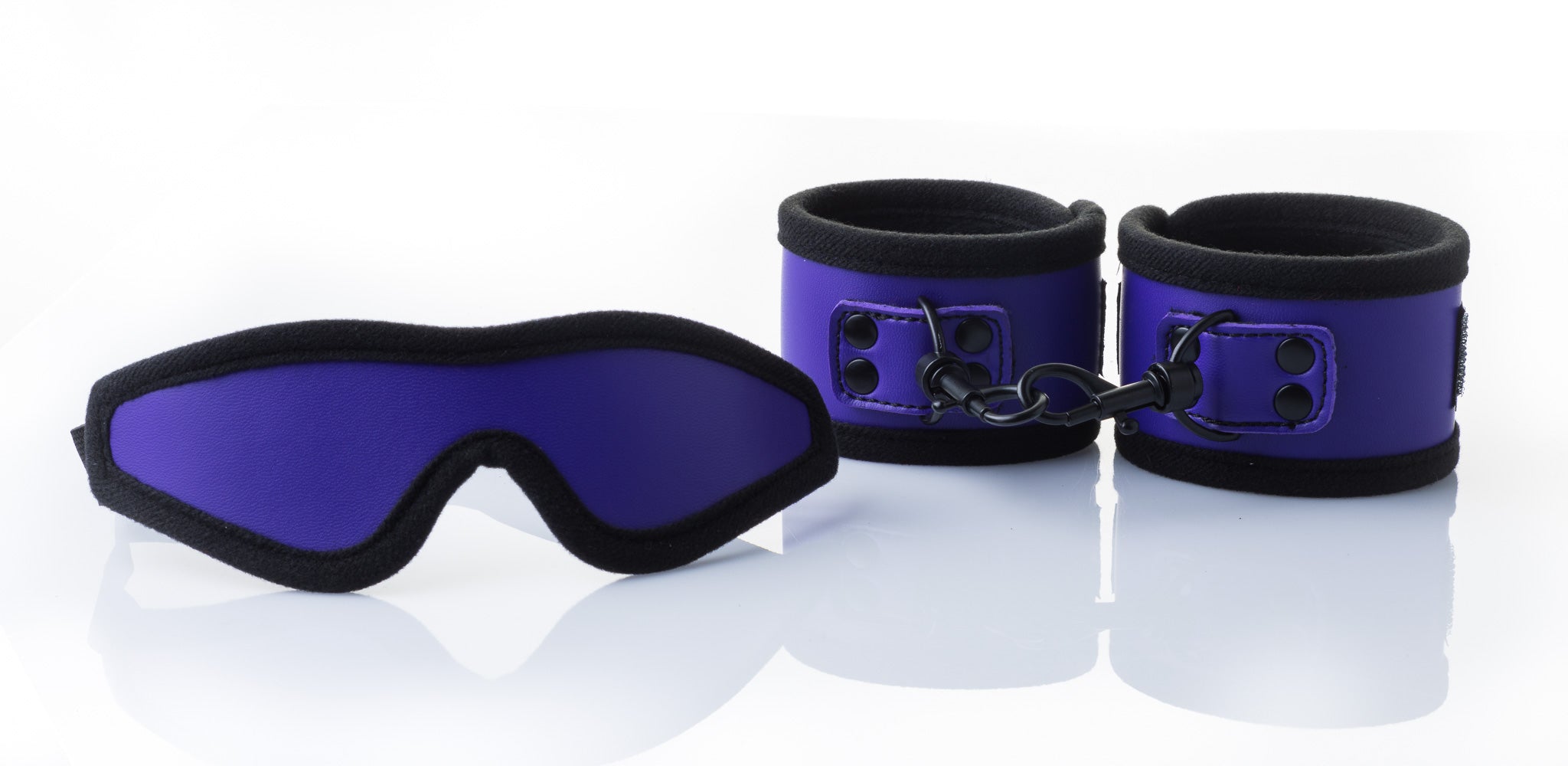 Purple Blindfold & Cuffs Set