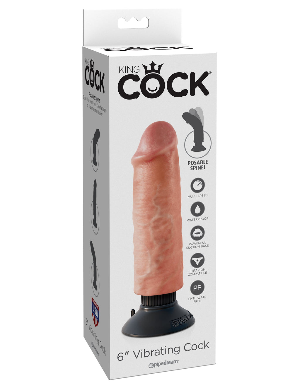 king Cock 6" Vibrating Cock