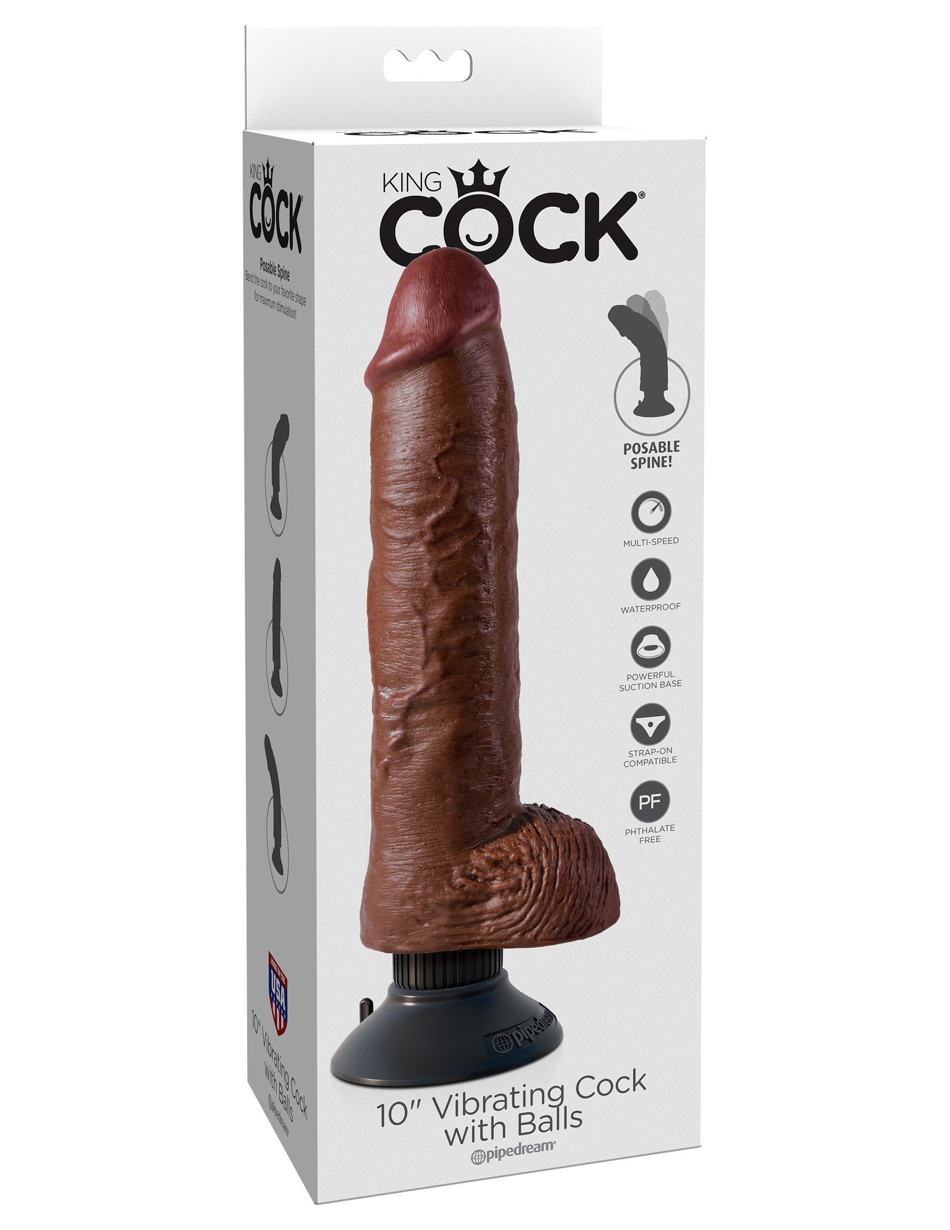 King Cock 10" Vibrating Cock with Balls