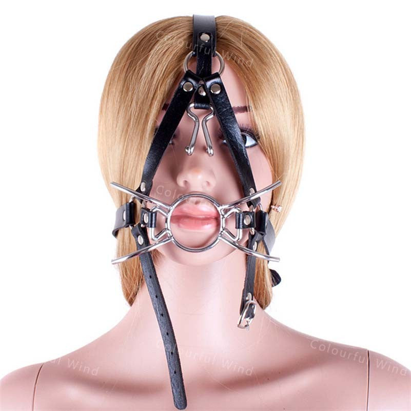 Spider Ring Gag with Nose Hooks & Head Harness