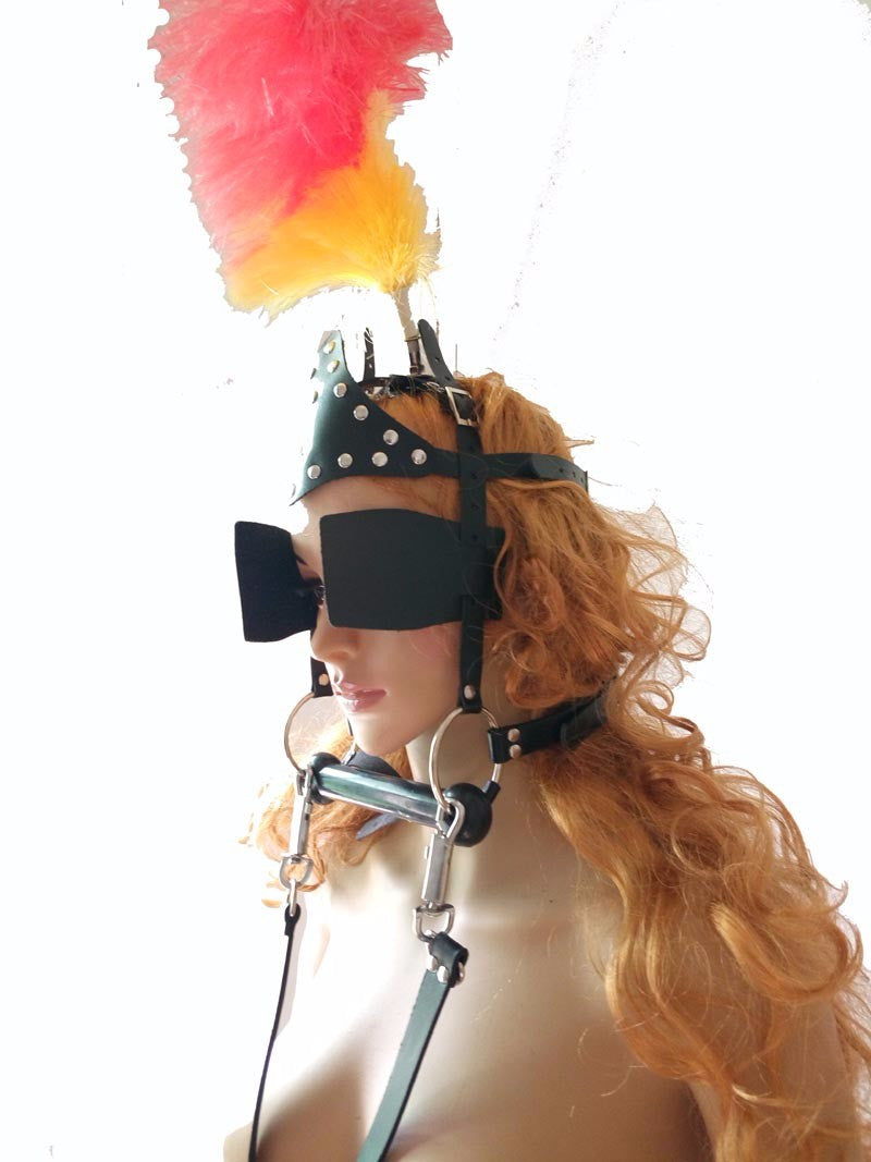 Pony Play Head Harness with Bit Gag