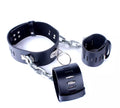 Leather Collar & Handcuffs with Heavy Chain