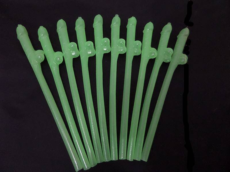 Glow in the dark Penis Straws - INTIMATE