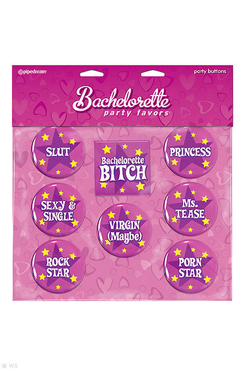 Bachelorette party favors badges - INTIMATE