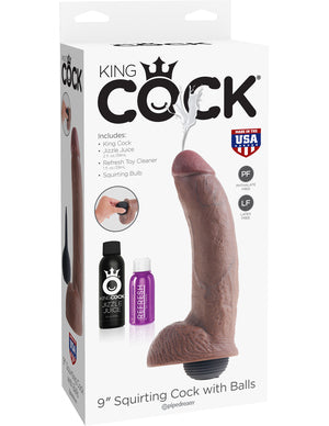 King Cock 9" Squirting cock with Balls