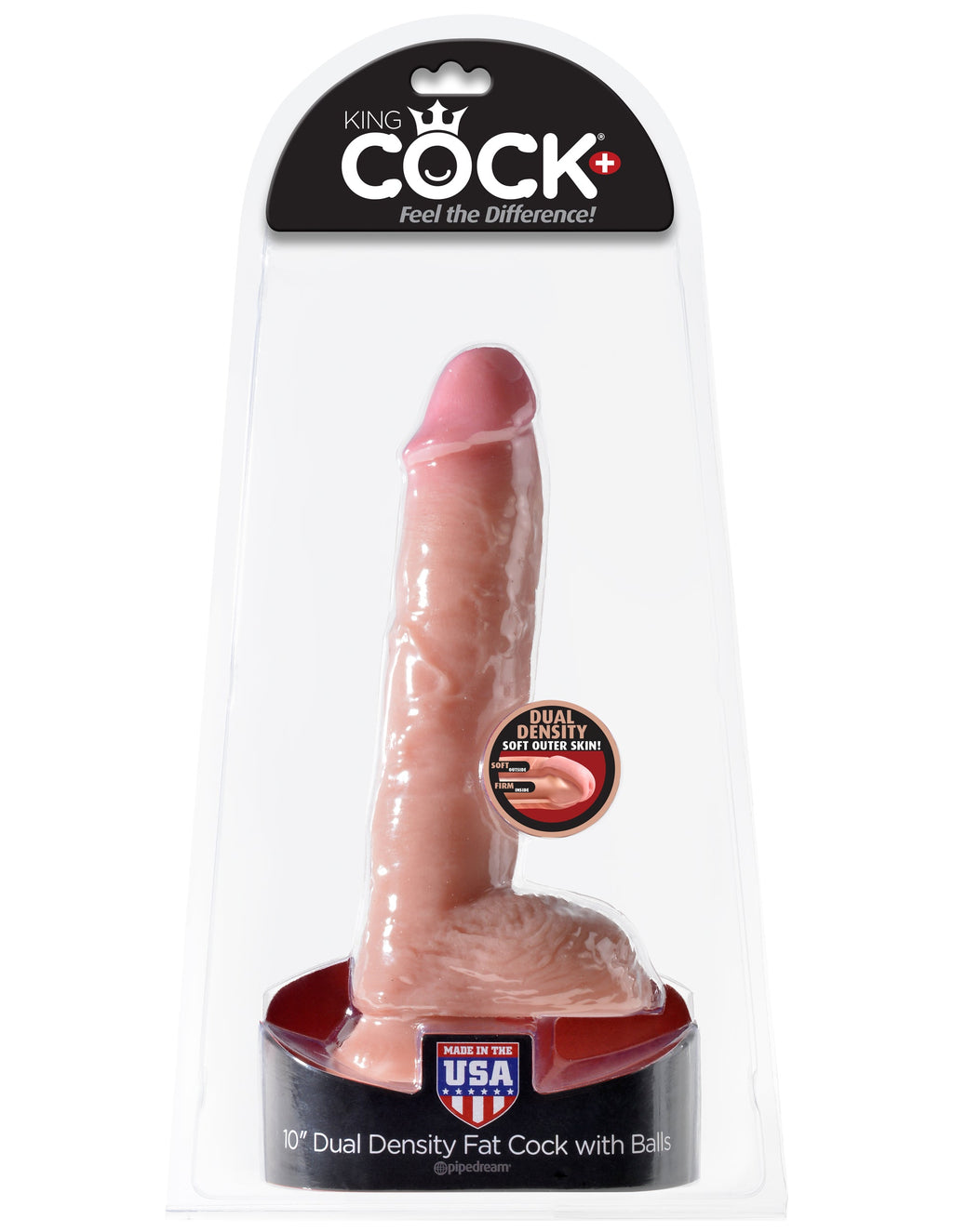 King Cock 10" Dual Density Fat Cock with Balls