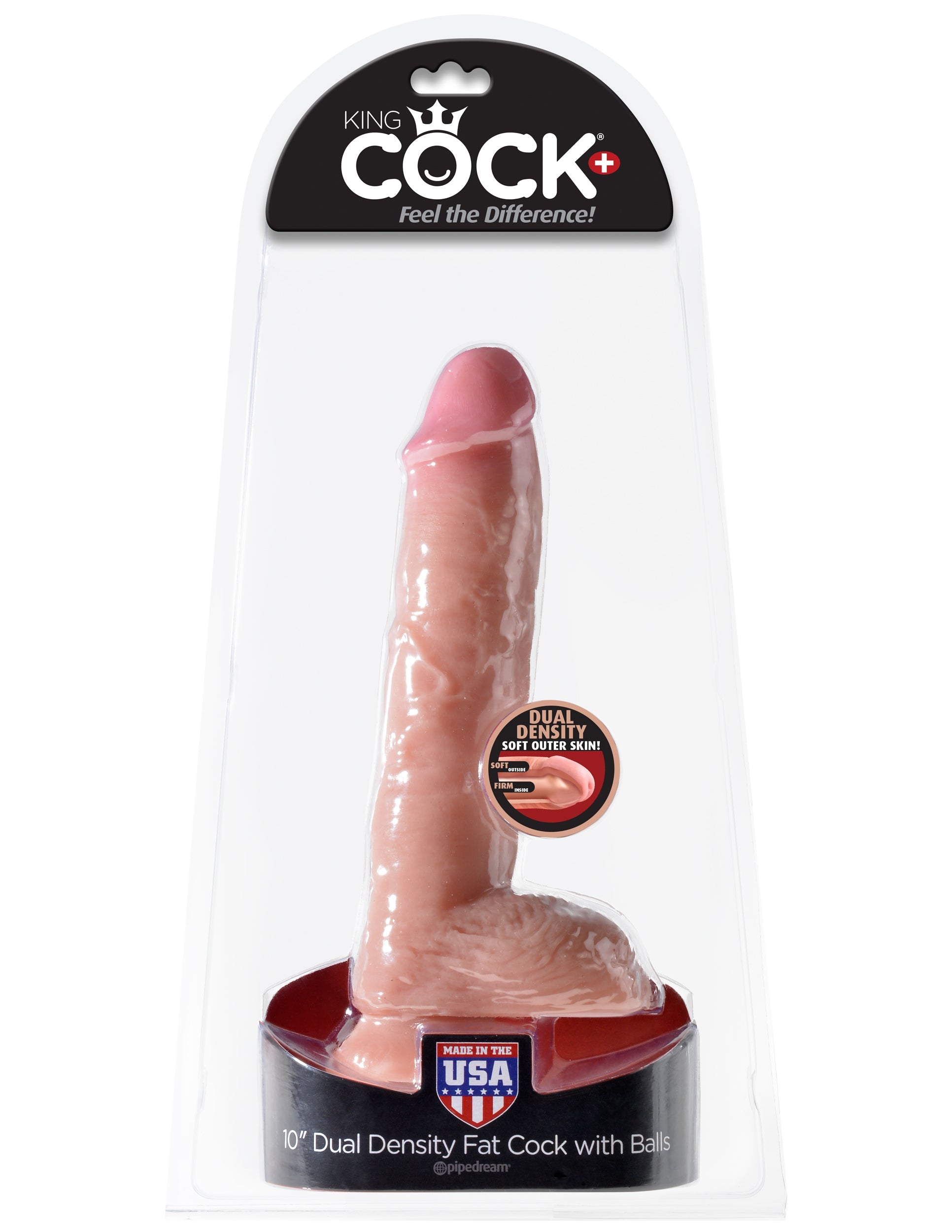 King Cock 10" Dual Density Fat Cock with Balls